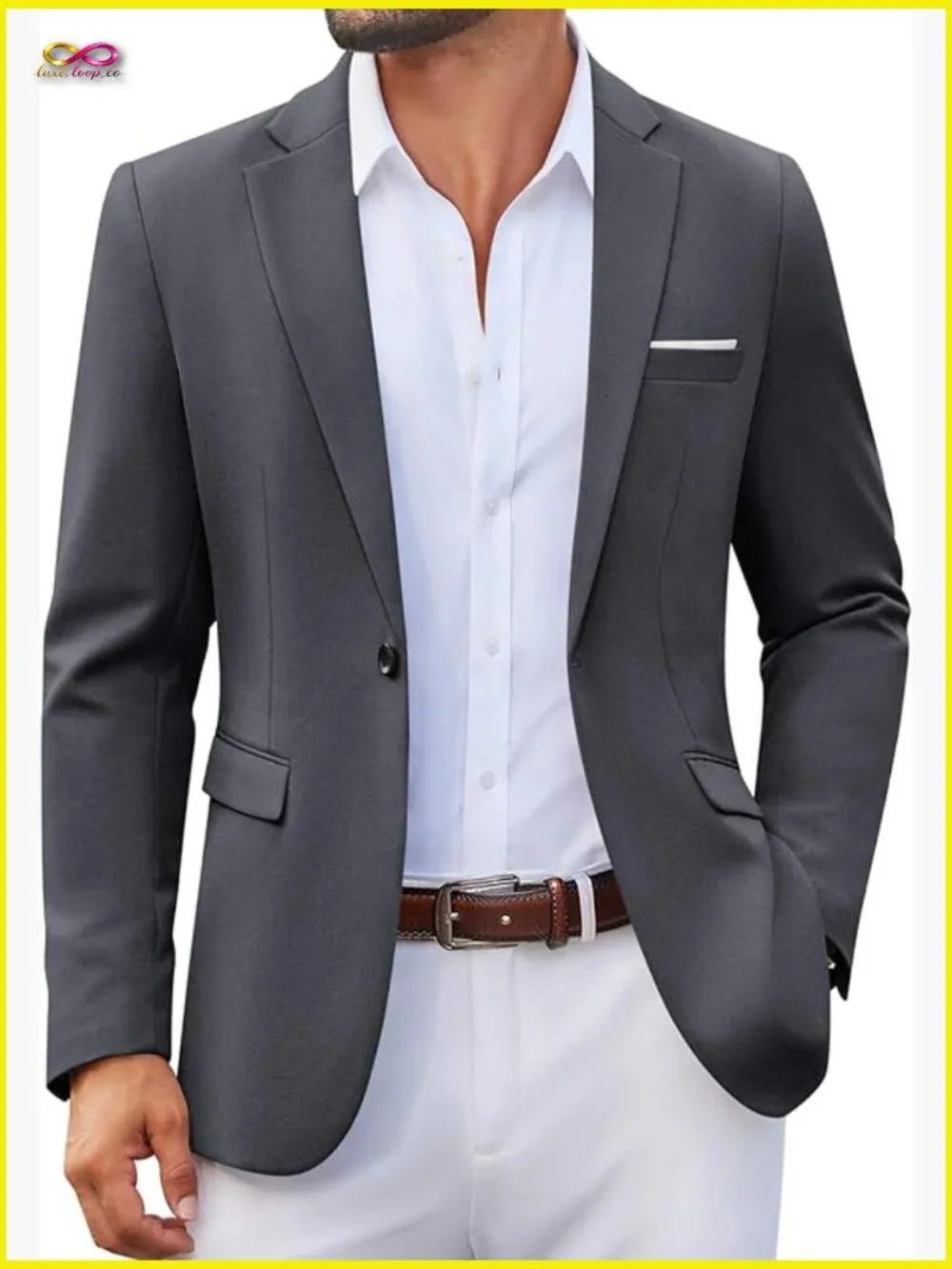 Lightweight Sport Coat Blazer One Button Casual Mens Suit Jacket Classic